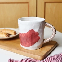 Vente en gros nordique personnalisé fantaisie peinture à la main toile Texture vacances tasses tasse à café tasse en céramique avec logo pour les filles