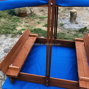 SDSB002 <span class=keywords><strong>Bac</strong></span> <span class=keywords><strong>à</strong></span> <span class=keywords><strong>sable</strong></span> en bois avec <span class=keywords><strong>toit</strong></span> <span class=keywords><strong>à</strong></span> baldaquin et 2 banquettes pliables Équipement de divertissement en plein air pour les enfants d'arrière-cour - Product Image 6