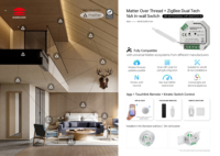 Interrupteur mural Sunricher 16A Matter Over Thread, relais marche/arrêt, 3680W pour ampoules incandescentes, 1220W pour LED, SR-MT9101SAC-HP-SWITCH-B
