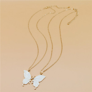 2023 Popular <b>Best</b> <b>Friend</b> Friendship <b>Necklace</b> Girls Silver Pendant Gold Plated Butterfly Charm Letter Pattern Made Brass Jewelry - Product Image 3