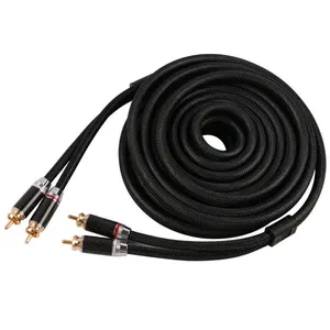 HIFI 2 Rca电缆立体声插头24k镀金2rca至2rcaAudio电缆铝壳公对公影音汽车音频电缆