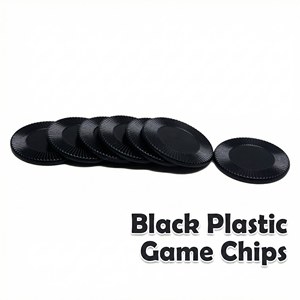 Jetons <span class=keywords><strong>de</strong></span> jeu en plastique noir <span class=keywords><strong>de</strong></span> 22 mm en gros - Jetons <span class=keywords><strong>de</strong></span> <span class=keywords><strong>casino</strong></span> durables pour le Texas Hold'em, logo <span class=keywords><strong>personnalisé</strong></span> accepté - Product Image 1