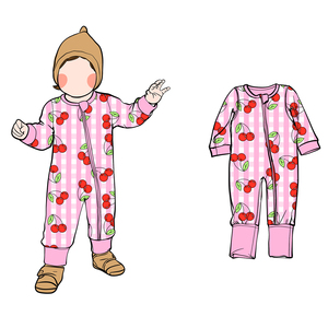 FANCY MONKEY Fb-2 Mono de Algodón/Bambú de 230g con Estampado Personalizado para Niñas, Pijama con Cierre Oculto, Pelele Largo con Pies Plegables para Bebés - Product Image 2