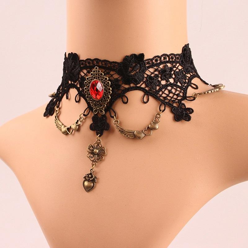 Vintage Lace Choker Necklace for Women Accessories Gothic Jewelry