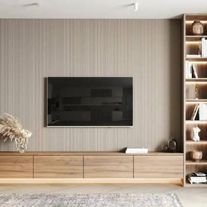 3D yivli WPC duvar paneli 160*24mm su geçirmez akustik ahşap kaplama mermer dokulu yüzey otel merkezi TV arka plan ev - Product Image 4