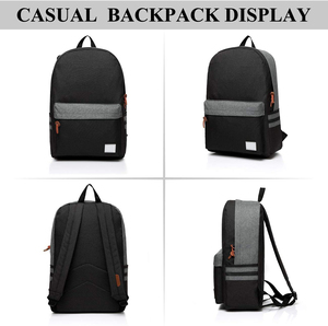 Vintage Stylish Nylon Campus <strong>Rucksack</strong> Men Women 600D Waterproof Travel Backpack Zipper Closure Black Polyester Lining Teens <strong>Kids</strong> - Product Image 2