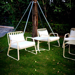 Linear Single-Seater Aluminum Alloy <b>Garden</b> <b>Chair</b>-Outdoor Minimalist Design Waterproof & Durable - Product Image 1