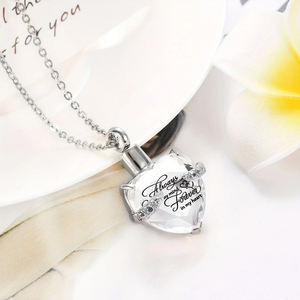 สร้อยคอจี้รูปหัวใจสำหรับใส่เถ้ากระดูก พร้อมชุดอุปกรณ์ - อยู่ในใจฉันเสมอ ตลอดไปในหัวใจฉัน - Product Image 5