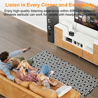 Écouteurs sans fil TWS 1Mii 2,4 GHz à réduction de bruit avec transmetteur, portée supérieure à 10 m pour TV