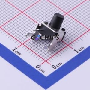 TS-1093A-A8B3-D2 Tactile Switch Through hole,6x6mm Switch Single Pole Single Throw Round Button Right Angle Insert 6mm - Product Image 1
