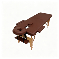 Höhenverstellbare braune klappbare Massageliege aus Holz, mit einer Tragfähigkeit von 200 kg, tragbar, geeignet für Kosmetikliegen.