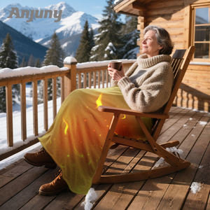 ผ้าคลุมไหล่ไฟฟ้าอุ่นร้อนกลางแจ้ง Anjuny แบบพกพา สวมใส่สบาย อบอุ่น ควบคุมอุณหภูมิได้ 3 ระดับ ผลิตจากโพลีเอสเตอร์แบบเย็บติดกัน - Product Image 6