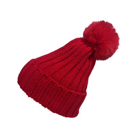 Bonnet d'hiver chaud en tricot uni pour adulte avec pompon, unisexe, à revers, pour l'extérieur et les cadeaux promotionnels