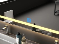 Miroir LED mural de salle de bain avec affichage de la température et de l'heure, interrupteur tactile intelligent anti-buée, certifié 3C/CE/UKCA/ETL