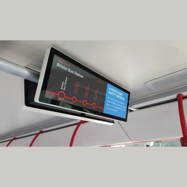 Custom Size Hanging Flip TFT Lcd Smart Bus Monitor Stretched Bar Screen Passenger Route Information System Advertising Display