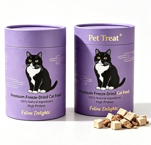 Tube en carton ondulé écologique personnalisé, qualité alimentaire, scellé, résistant à l'humidité, emballage cylindrique pour aliments lyophilisés pour chats - Product Image 3