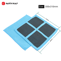 Serviette de décontamination automobile bleue à 4 compartiments, pliable en quatre, pour un nettoyage en profondeur puissant