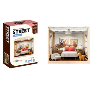 Micro World - Kit de Montaje de Dormitorio en Miniatura con Luces, Decoración del Hogar, Juego de Imitación, Juguete Educativo para Niños y Adultos - Product Image 1