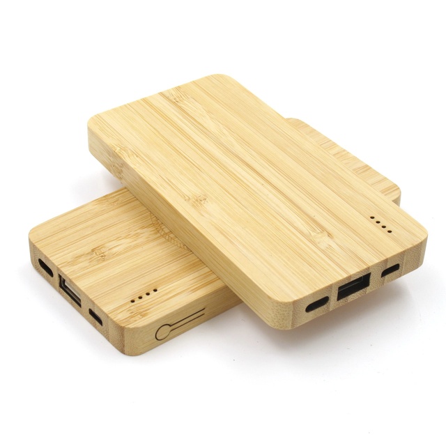 Bamboo Mobile Power Supply Power Bank Environmental Protection Walnut Maple Usb Li-polymer Battery Powerbank
