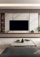 Meuble TV mural en bois massif, design moderne et minimaliste, idéal pour salon, chambre, salle à manger, appartement ou hôtel