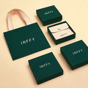 Caja de Embalaje para Joyería en Oferta, Bolsa de Microfibra, Logotipo Personalizado, Caja de Regalo de Cartón para Collar y Pulsera, Grabado en Relieve, Cierre Magnético - Product Image 2