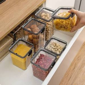 HALO Premium Plastic Food <b>Storage</b> <b>Container</b> Airtight Dry Food Pantry Organizer Transparent <b>Stackable</b> Kitchen <b>Storage</b> Box OEM ODM - Product Image 1