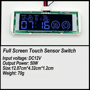 12V 조광기 Defogger LCD 화면 시간 및 온도 표시 터치 센서 스위치 Led 욕실 거울 조명