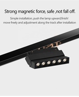 Système d'éclairage linéaire magnétique moderne en alliage d'aluminium pour intérieur, éclairage de plafond LED magnétique à intensité variable, CRI 90 élevé, garantie 5 ans