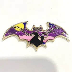 Cartoon bat LOGO Series Brooch Measuring Cylinder Gene Chain Backpack Buckle Pin Hard Enamel Pin With glitter and epoxy