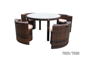 Ensemble <span class=keywords><strong>table</strong></span> <span class=keywords><strong>et</strong></span> <span class=keywords><strong>chaise</strong></span> d'extérieur en rotin pour patio Ensemble moderne d'extérieur avec personnalisation - Product Image 4