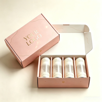 Boîtes d'expédition en carton ondulé rose avec logo et impression UV, faible MOQ, pour vêtements et cadeaux, idéales pour les petites entreprises