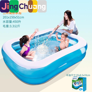 Piscina Inflable para Bebés, Niños y Adultos, Material de PVC, Color Azul y Blanco, Piscina Cuadrada Inflable, Gran Venta - Product Image 2