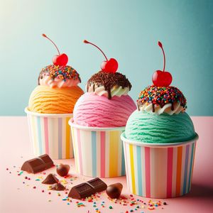 Custom Logo Printed Ice Cream <b>Cup</b> Frozen Yogurt Gelato Bowls 5oz-20oz <b>Disposable</b> Single Wall Paper <b>Cup</b> With Lid - Product Image 2