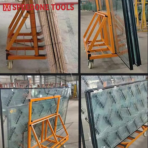 Troli rangka Transport portabel untuk keranjang rak kaca L lempengan batu marmer granit dan kaca - Product Image 2