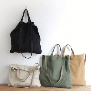 Nouveau style tendance : Sac fourre-tout en toile grande taille personnalisé pour femme avec bandoulière, réutilisable, logo imprimé promotionnel, pour la vie quotidienne - Product Image 1