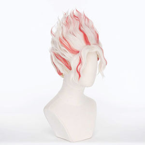 Pelucas de Cosplay Ainizi al por Mayor de 32 cm, Cortas, Blancas con Rojo Mezclado, Estilo Okarun de Dan Da Dan para <span class=keywords><strong>Hombre</strong></span> - Product Image 4