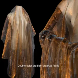 Handmade hai màu tưởng tượng mã hóa Organza vải cho sân khấu hiệu suất đám cưới mẫu giáo trang trí cho bé trai 100D sợi ngang - Product Image 5