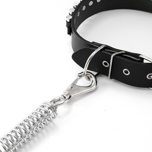 Collar y Correa para Perro con Tachuelas Estilo Punk, Collar de Cuero PU Resistente para Perros Grandes, Pitbull, Bulldog - Product Image 4