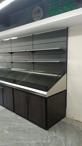 Mesa de exhibición de frutas y verduras frescas comercial moderna de doble cara para uso en supermercados - Product Image 4