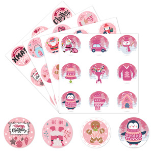 Wholesale 90PCS Round Merry Christmas <b>Perfume</b> Gifts Copper Plate Sticker Food Packing Sealing Label Stickers for Party Favors - Product Image 1