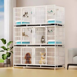 Cage de chat en métal galvanisé <span class=keywords><strong>d</strong></span>'élevage de 1-3 couches blanche boîtier extérieur Durable verrouillable Cage <span class=keywords><strong>d</strong></span>'embarquement pour animaux de compagnie - Product Image 4