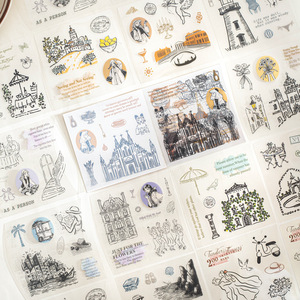 Paquete de 10 hojas, Serie de Libros de Imágenes de Viajes, Libro de Pegatinas Troqueladas, Collage de Personajes <span class=keywords><strong>Vintage</strong></span> - Product Image 4