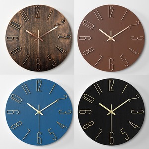 Minimalist Round Wall <b>Clock</b> Silent Quartz Analog Hanging <b>Clock</b> Nordic Modern Beige Gold Tone for Living Room <b>Bedroom</b> - Product Image 4