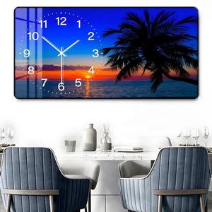 Reloj de Pared de Cristal Radiante: Ilumina tu Pared con un Toque Artístico, Reloj de Porcelana con Pintura de Paisaje en Cristal - Product Image 4