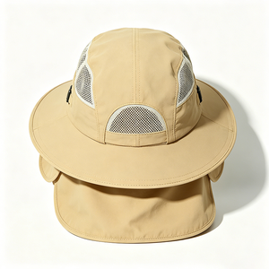 Chapeau de soleil OEM UPF50+ à protection intégrale du visage et du cou, respirant, en maille, pour la pêche, avec masque facial détachable, large bord, protection UV extérieure, bob 100% anti-UV - Product Image 5