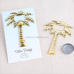 China Factory Anpassen Hochzeits geschenk Gold Palm Breeze Chrom Palme Flaschen öffner