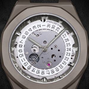 Nuevo Reloj Mecánico Automático de Acero Inoxidable para Hombre, con Revestimiento Gris Espacial, Cristal de Zafiro, Esfera de Meteorito, Función de Alarma - Product Image 5