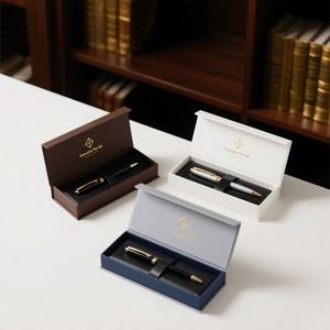 Custom Eco Friendly Stationery Ballpoint Pen Pencil case <b>Box</b> Luxury Cardboard Lid and Base Packaging Pen <b>Storage</b> Paper <b>Box</b> - Product Image 3