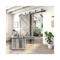 Kit de quincaillerie pour porte de grange à double battant de style classique, rail coulissant pour porte en bois double