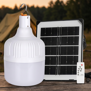 Ampoule LED rechargeable d'urgence avec télécommande, DC5V-6V 100W 2700K, indice de protection IP20, batterie PP 1500mAh avec panneau solaire 3W - Product Image 4